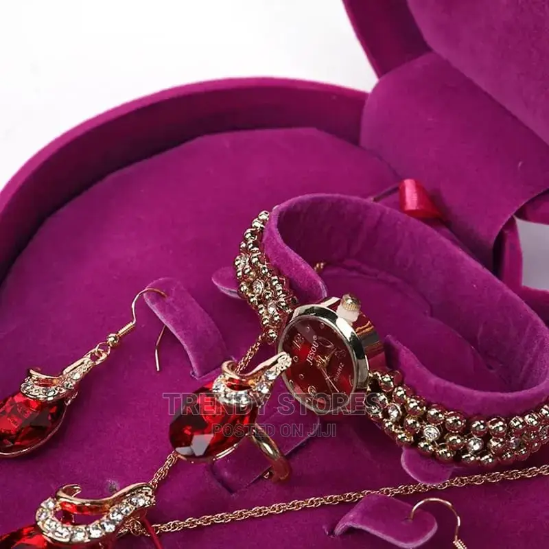 Glamour Stylish Watch Plus Necklace and Earings