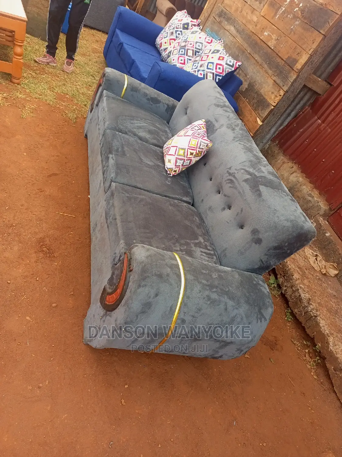 Three Seater Grey Sofa on Sale
