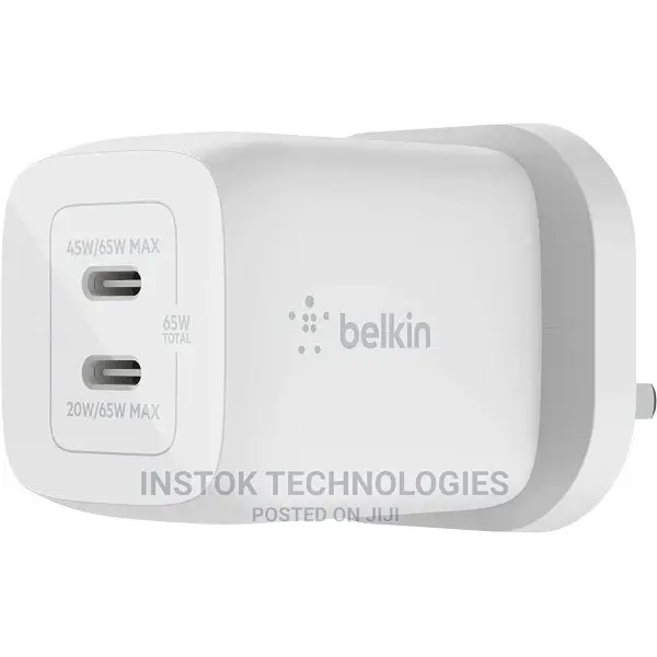 Belkin Boostcharge PRO Dual 65W Usb-C Gan Wall Charger
