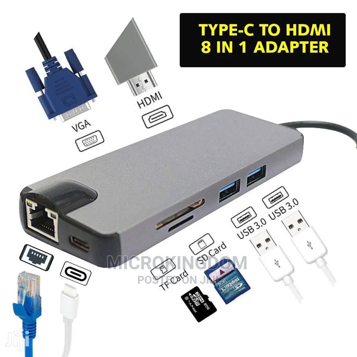 Type C to Hdmi 8 in 1 With Vga