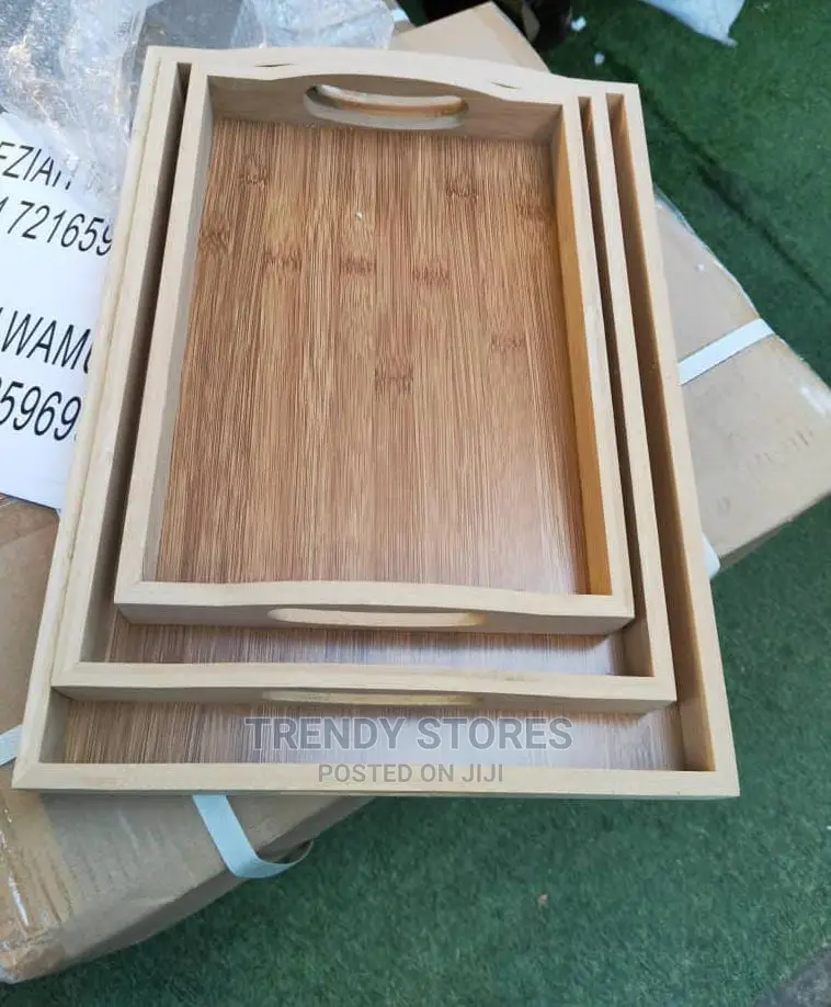 Set of 3pcs Bamboo Serving Tray