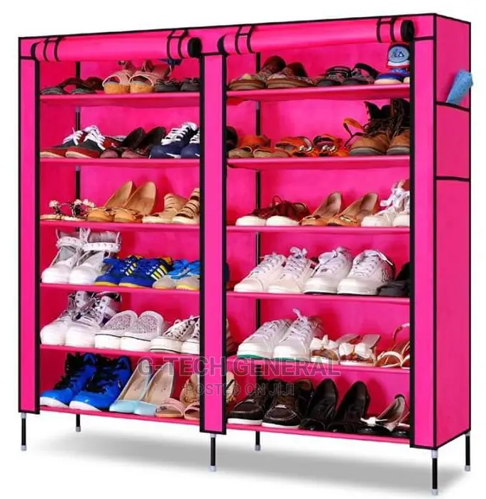 Generic Double Column Free Standing Shoe Rack With Cover