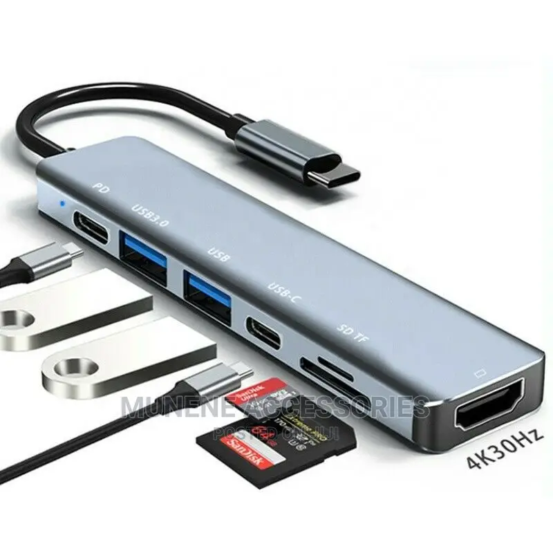 USB C Hub 7 in 1 USB C Hub Multiport Adapter With HDMI at 60