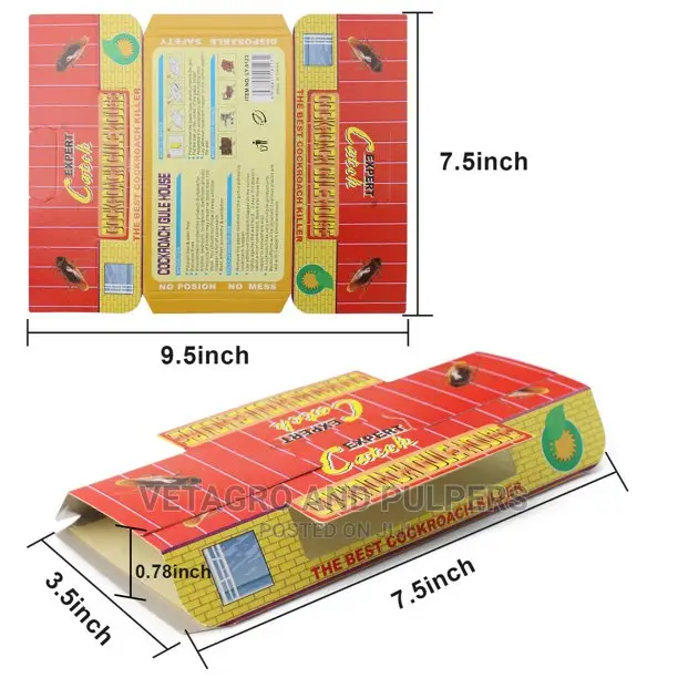 5PCS Cockroach Trap W/Bait Indoor Glue Sticky Bait Catcher