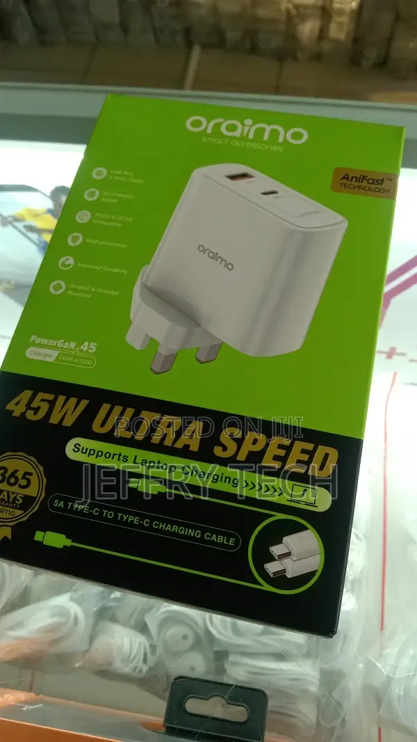 Oraimo Ultra-Fast Charger 45 W Laptop PC