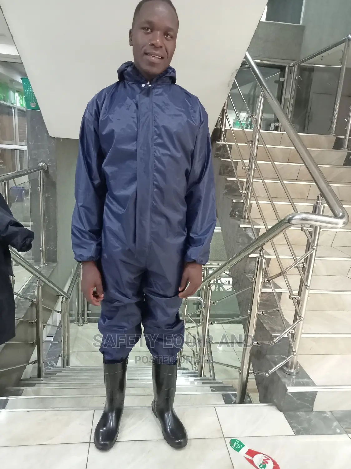 Navy Blue Spray Overalls/Pvc Material