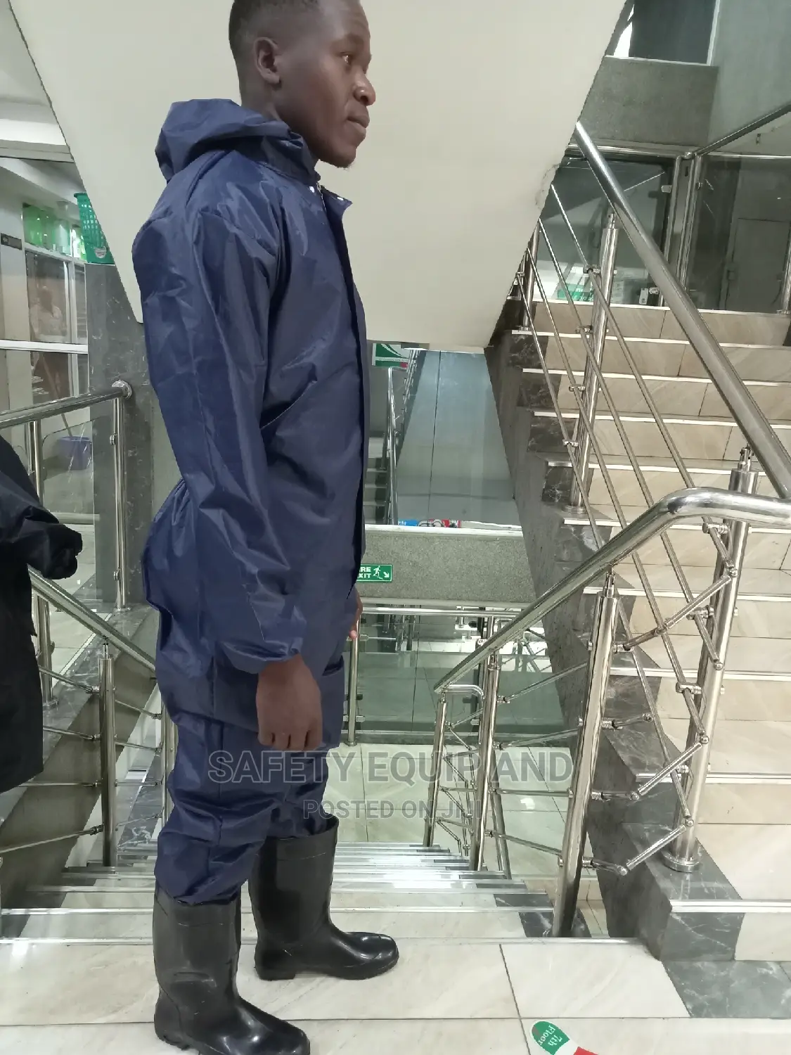 Navy Blue Spray Overalls/Pvc Material