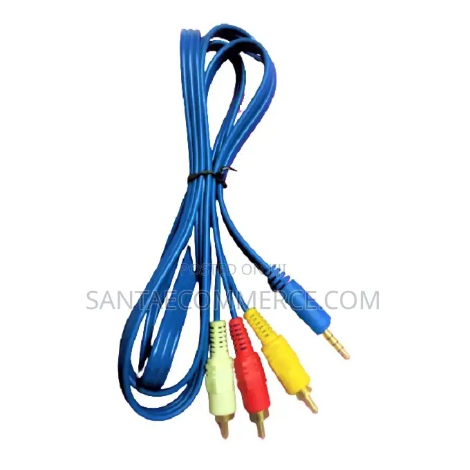 Jack AUX to RCA 3 Pin Audio and Video Cable