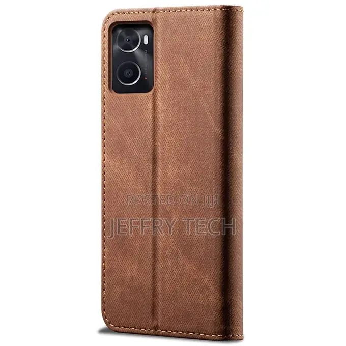 Realme 9i Case, Retro Denim Leather Flip Wallet Stand Case C