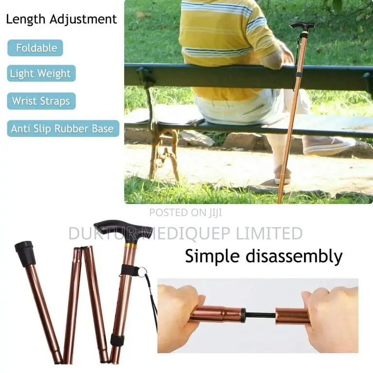 Walking Cane/ Stick 5-level Adjustable Height Non-slip Base