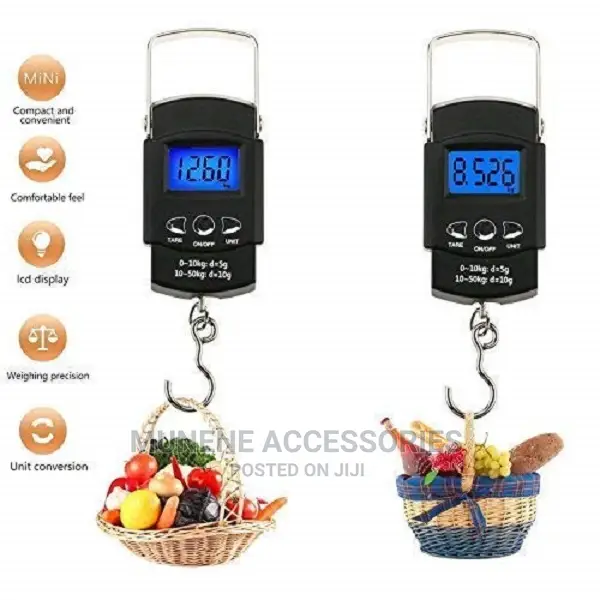 Hanging Scale, LCD Screen 110lb/50kg Portable Shopping Scale