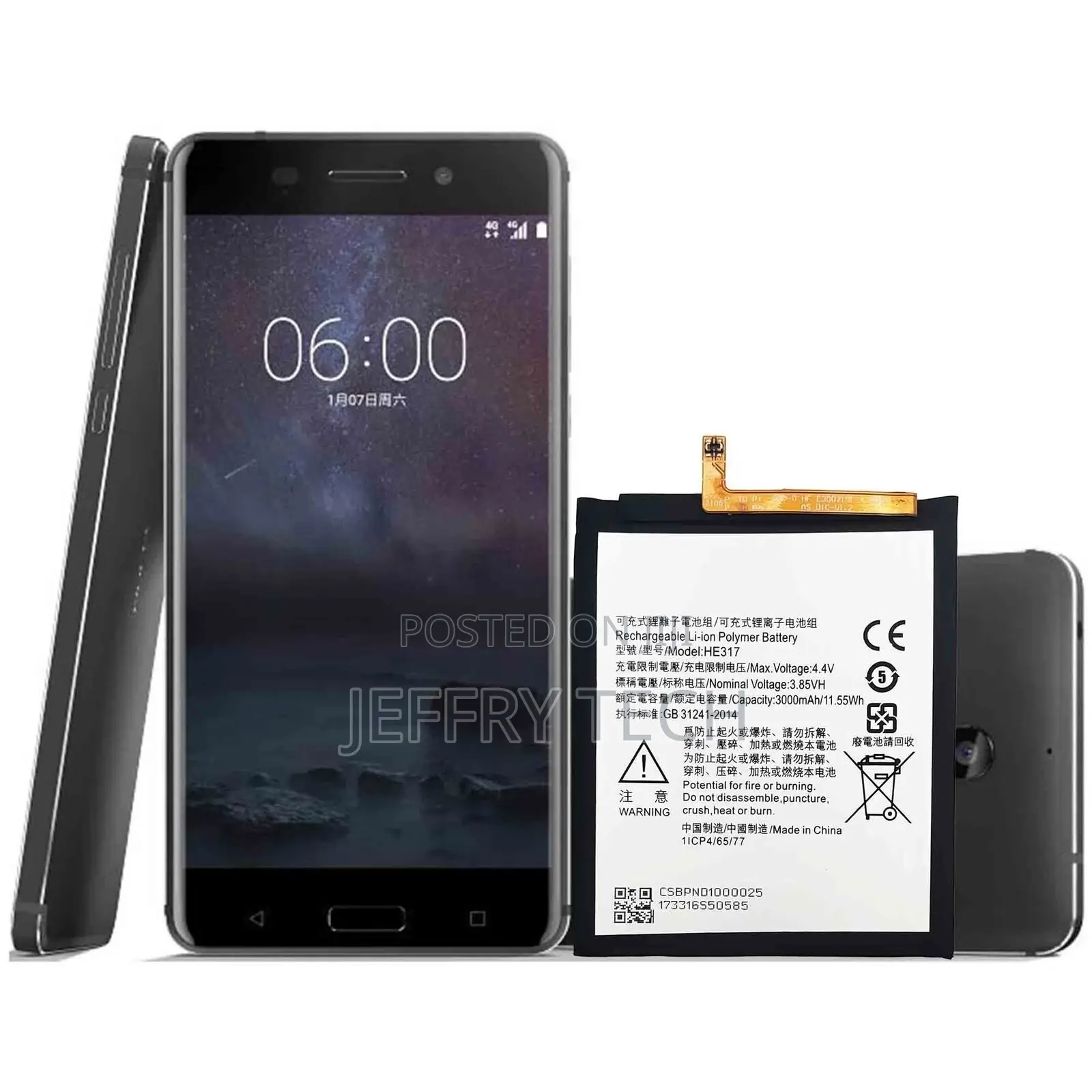 He317 Battery for Nokia 6 N6 Ta-1000 Ta-1003 Ta-1021 Ta-102