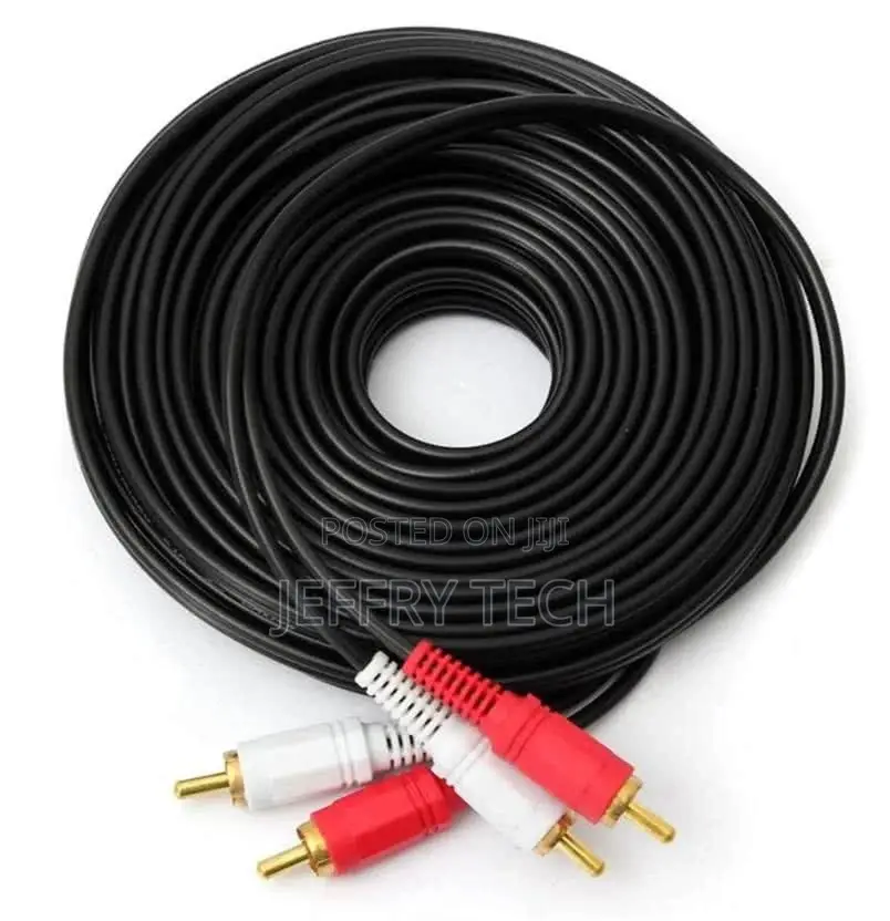 10 Meter 2 RCA to 2 RCA Cable for Audio (Red/White Connector