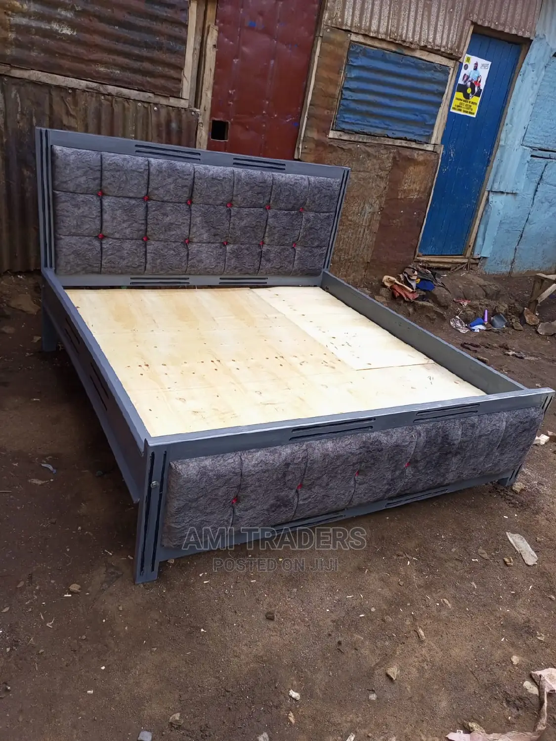 Tufted Grey Bed -Free Delivery