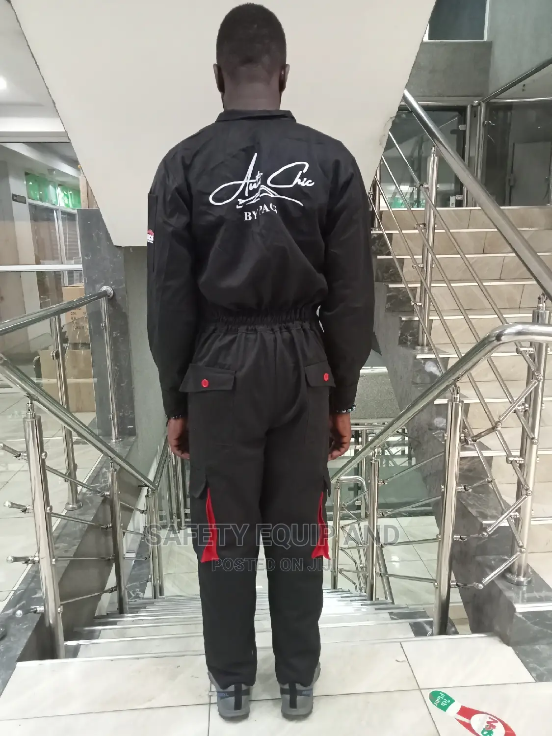 Cargo Overalls/Black Red
