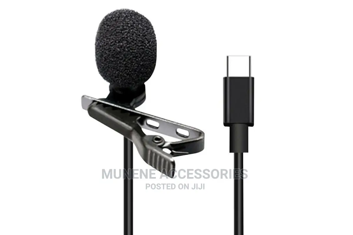 Clip-On Lapel Lavalier Mic Microphone TYPE C 3.5mm Recording