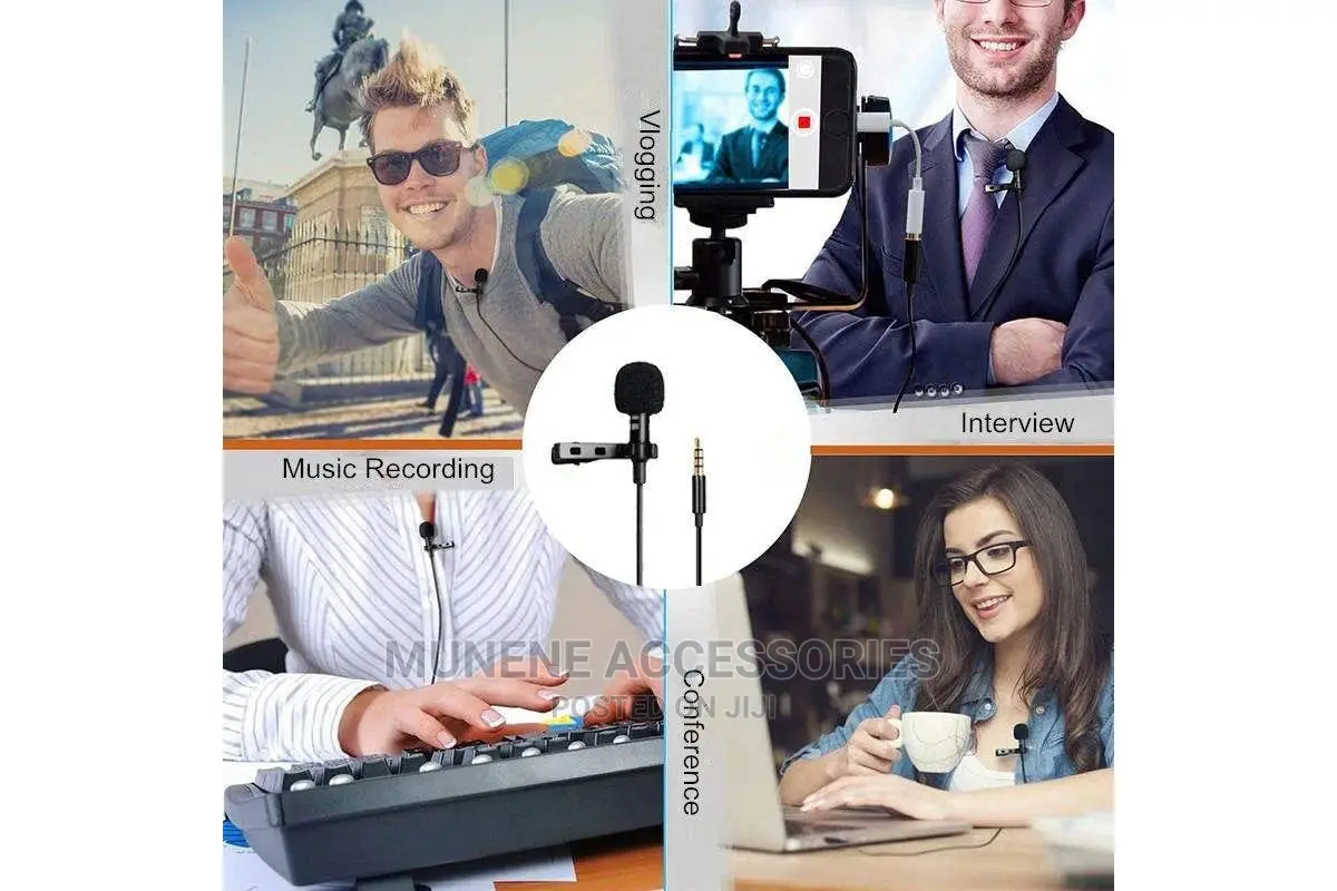 Clip-On Lapel Lavalier Mic Microphone TYPE C 3.5mm Recording