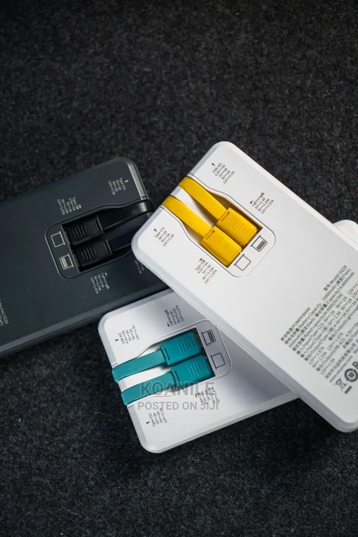 Wopow 10000mah Powerbank Type C Lightning Cables With LED