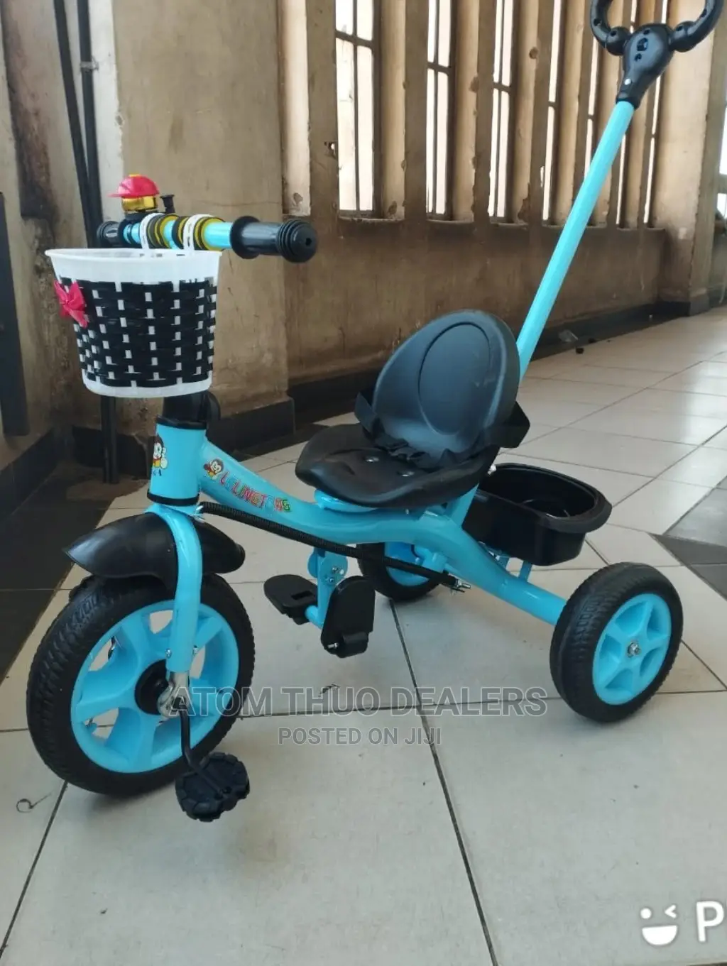 Blue Tricycle for Kids With a Push