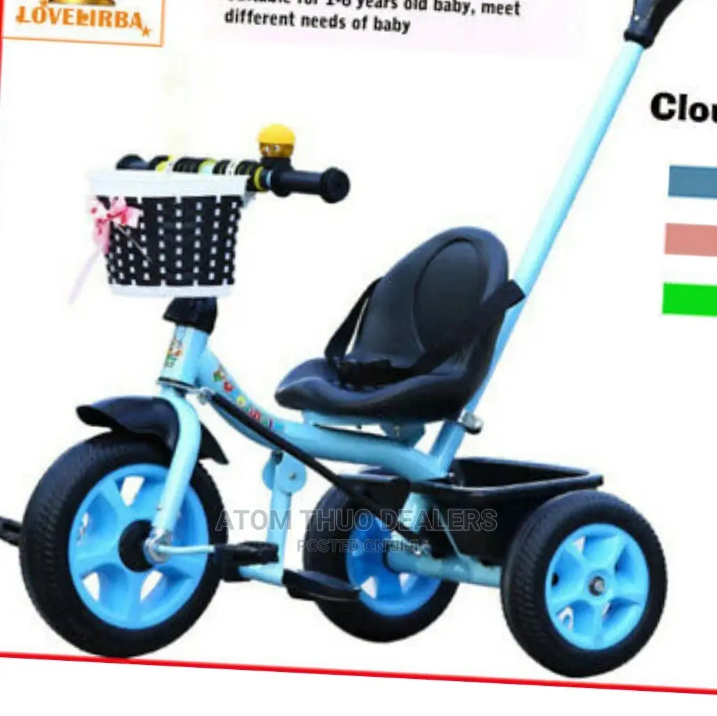 Blue Tricycle for Kids With a Push