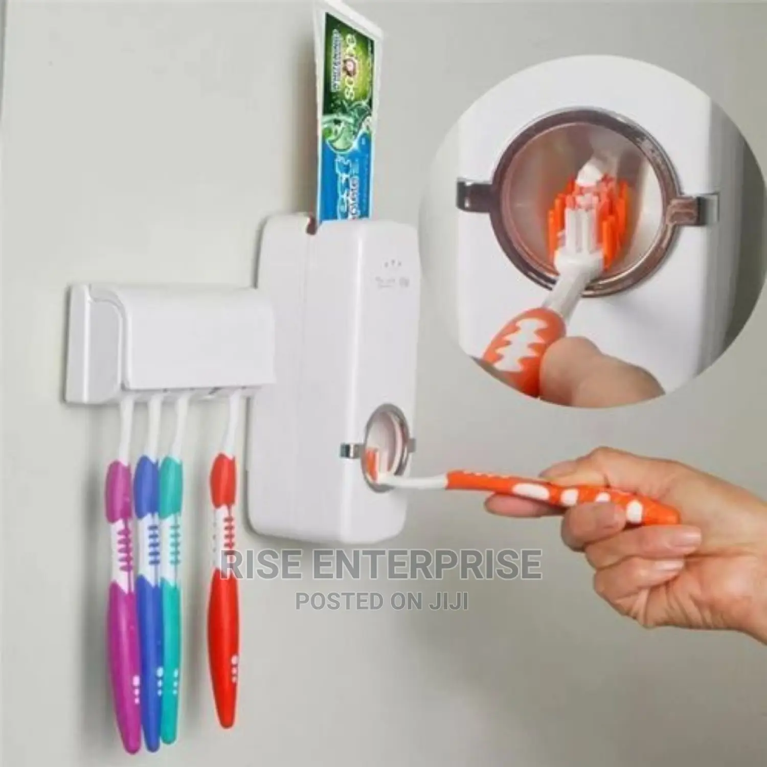 Toothpaste Dispenser With Toothbrush Holder