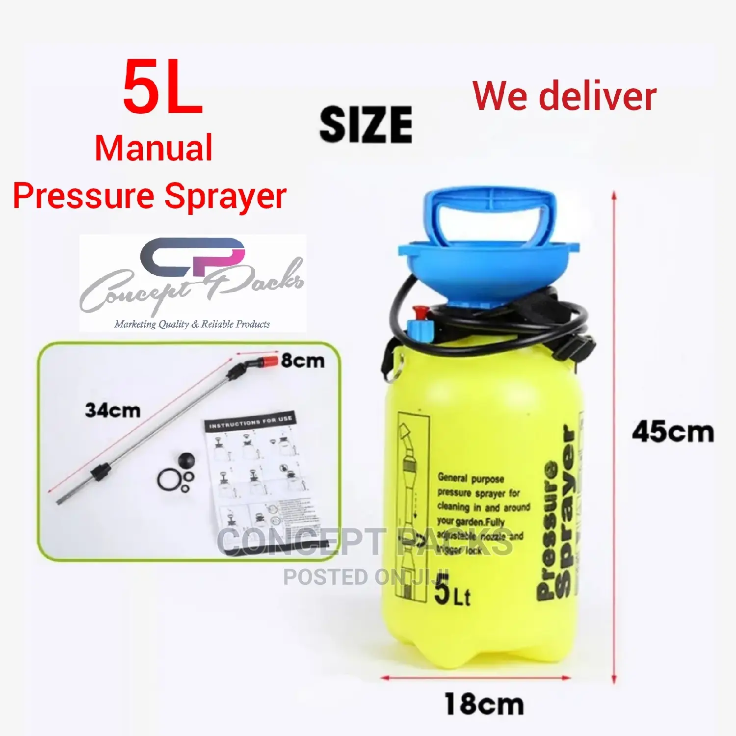 5ltrs Manual Pressure Sprayer