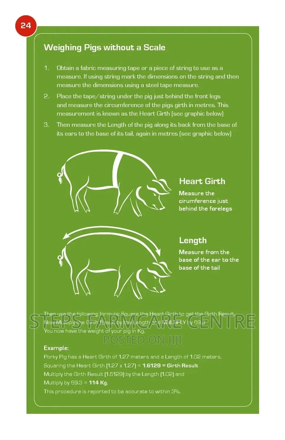 Livestock Weight Measuring Tape