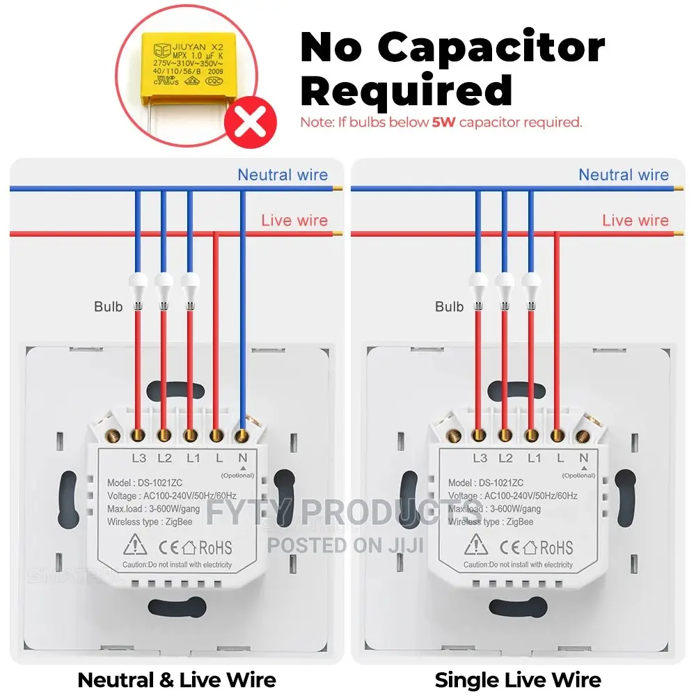 Tuya Zigbee Smart Push Switch Light Switch