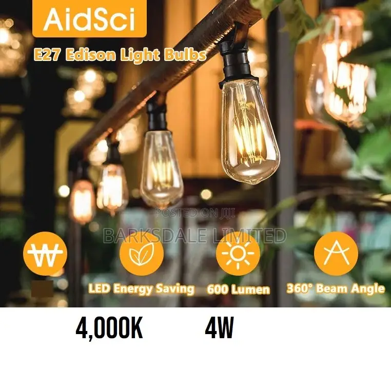 LED Filament Edison Warm White Light Bulb E27screw Dimmable