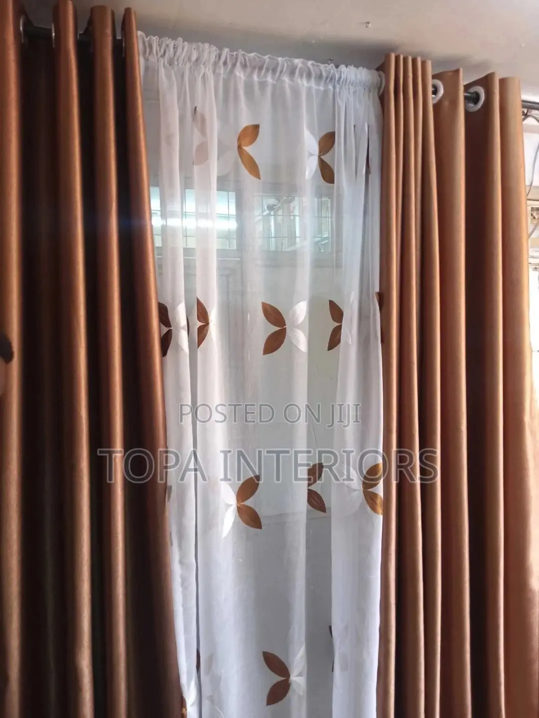 Affordable Brown Window Curtains and Matching Sheers