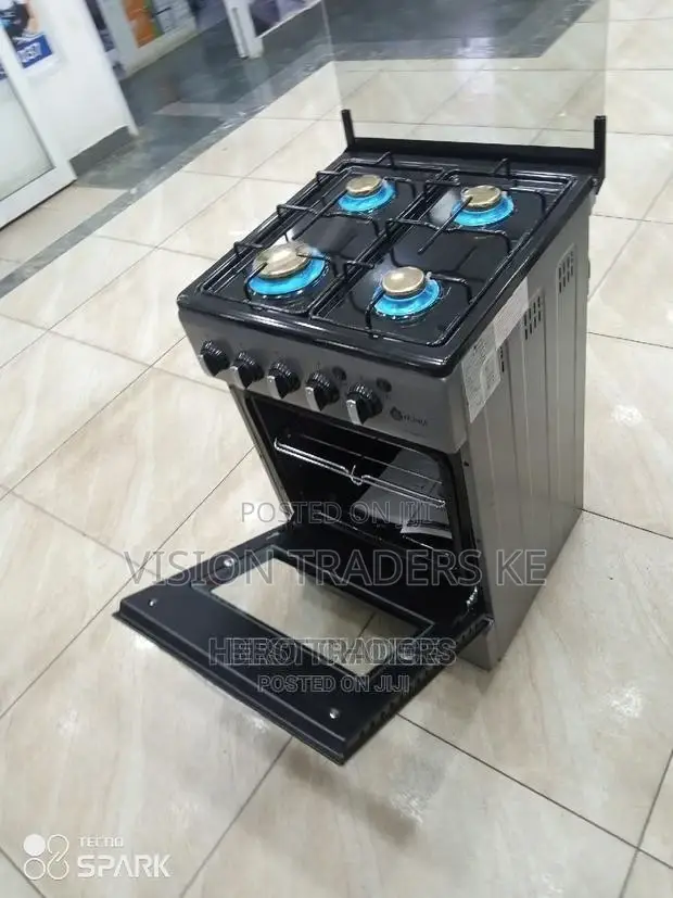 Nunix Four Gas Burner Standing Cooker With Gas Oven.