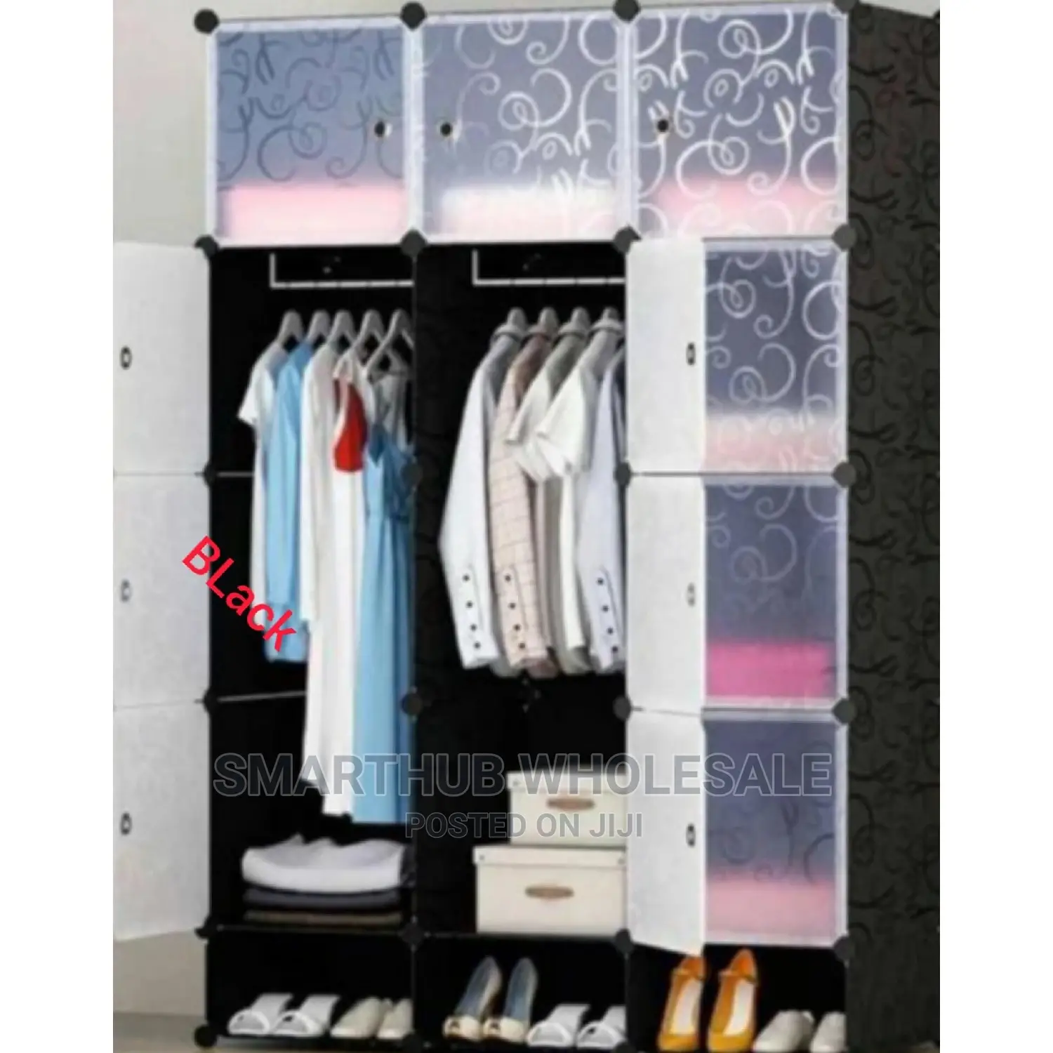 Plastic Wardrobe Black