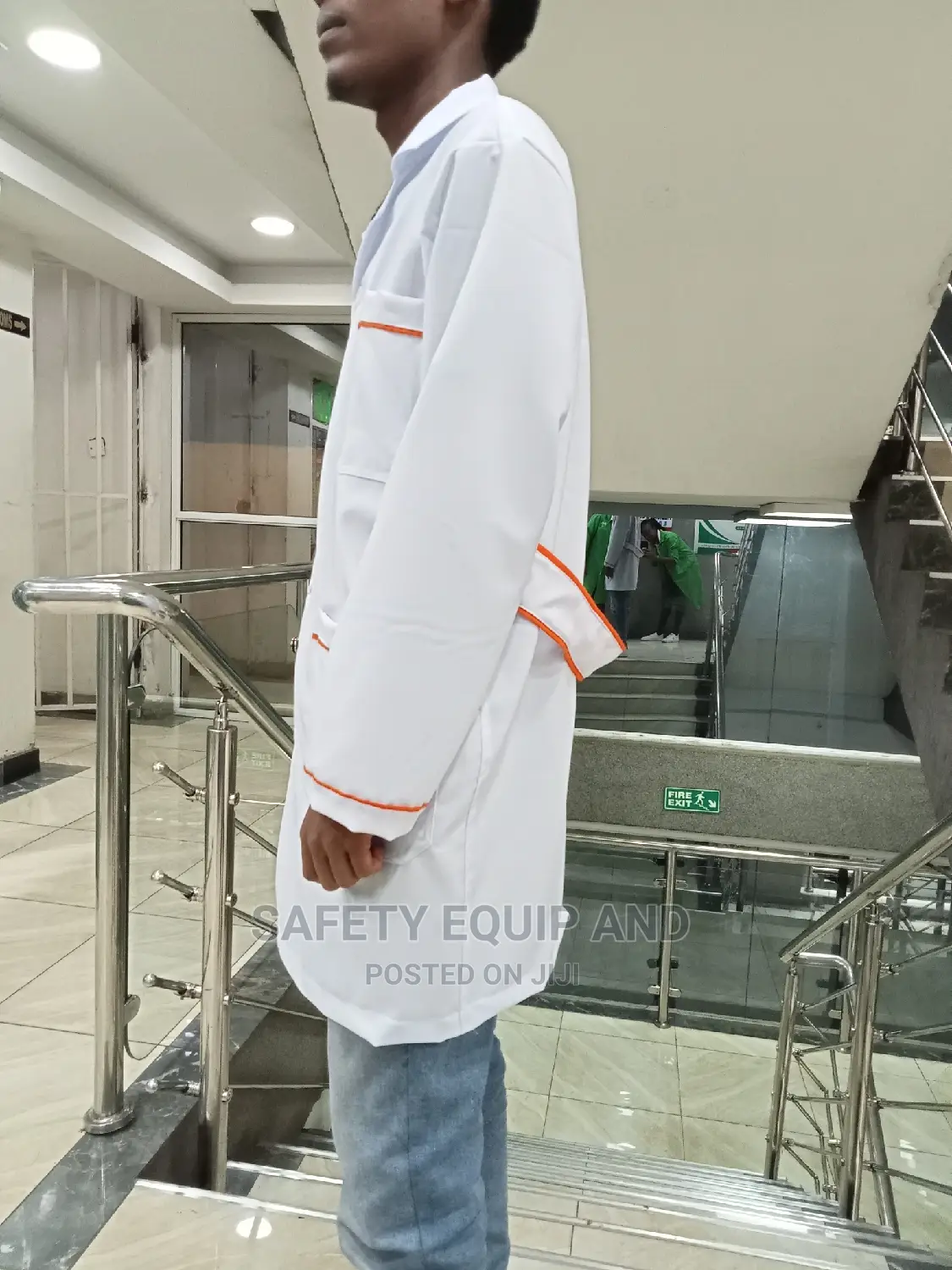 White Dustcoats With Orange Piping