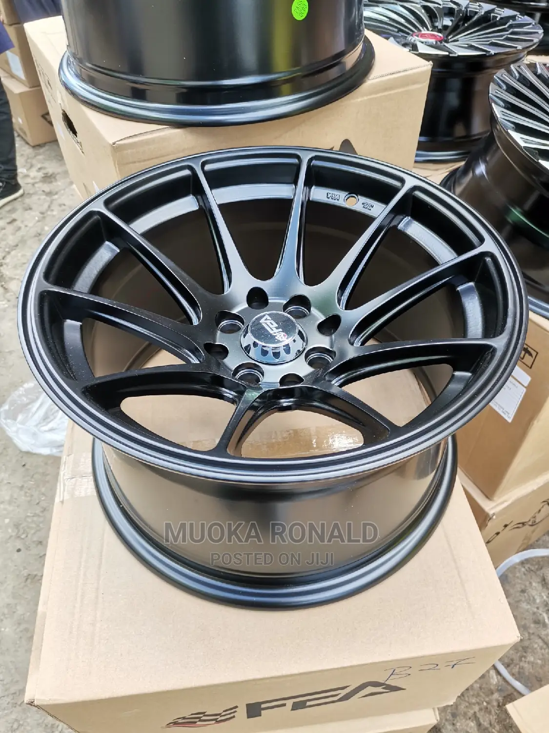 15inch Offset Rims 4holes Black in Color