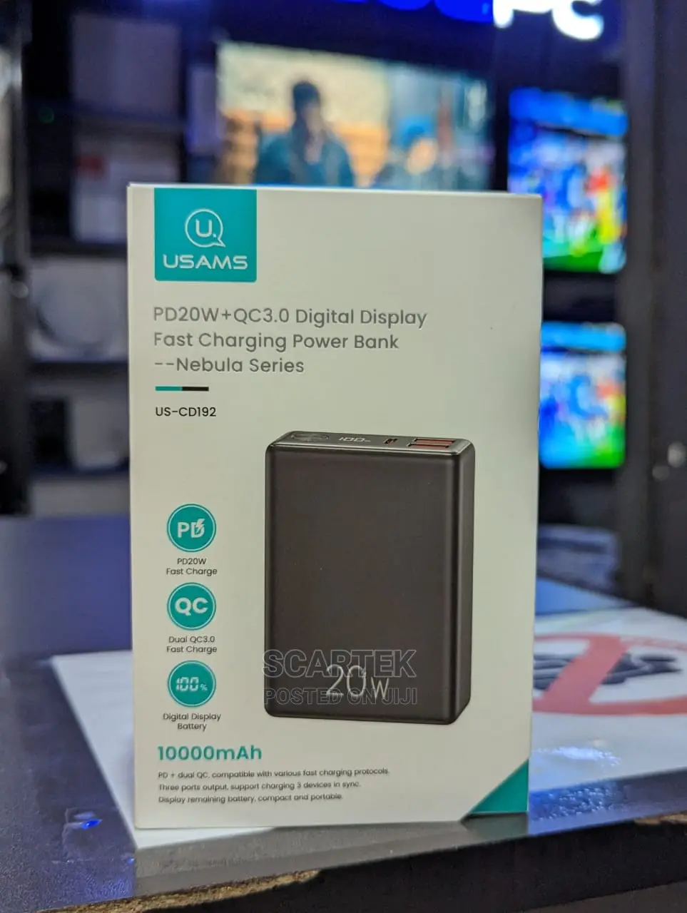 USAMS 10000mah 20W Power Bank