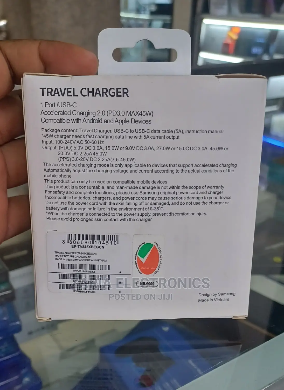 Original Samsung Charger 45watts +Type C Cable