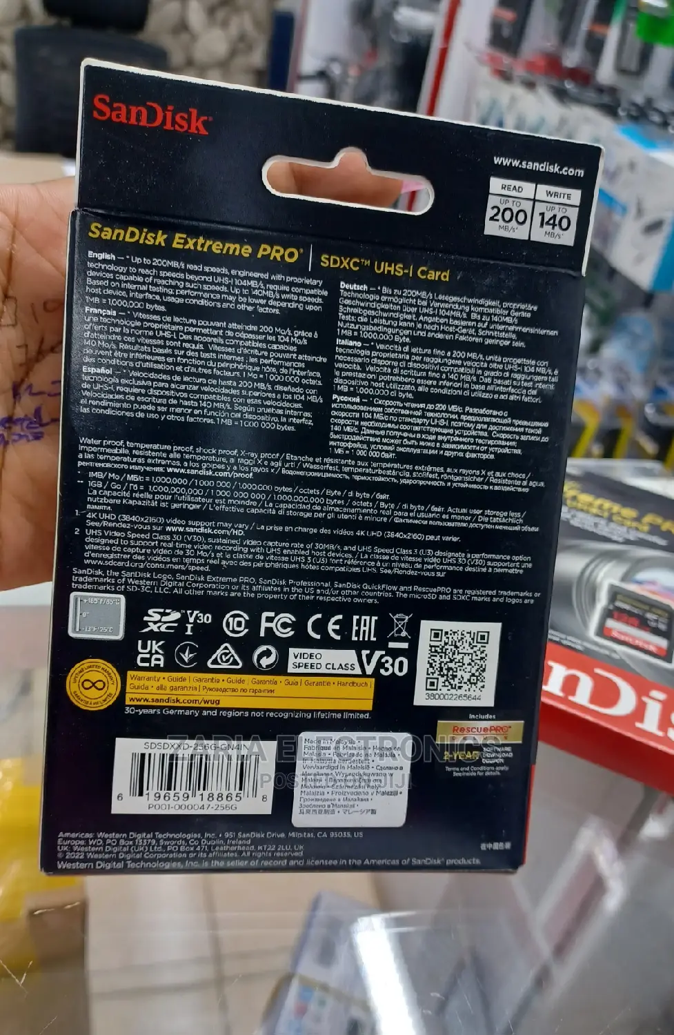 256gb Sd Card Extreme Pro 200mbps/Sandisk