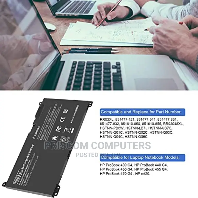 Laptop Battery RR03XL for HP Probook 430 440 450 455 470