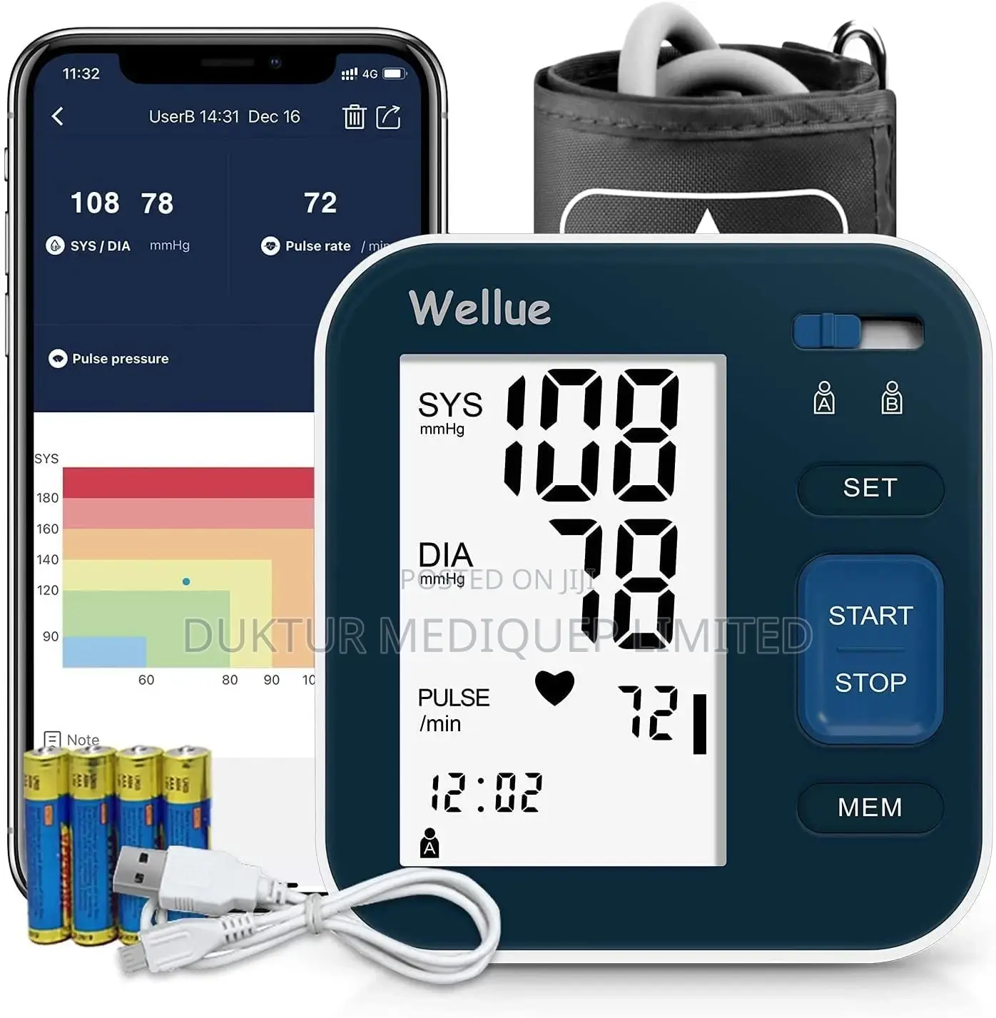 Upper Arm BP Monitor With Smart App, Dual User 240 Memory