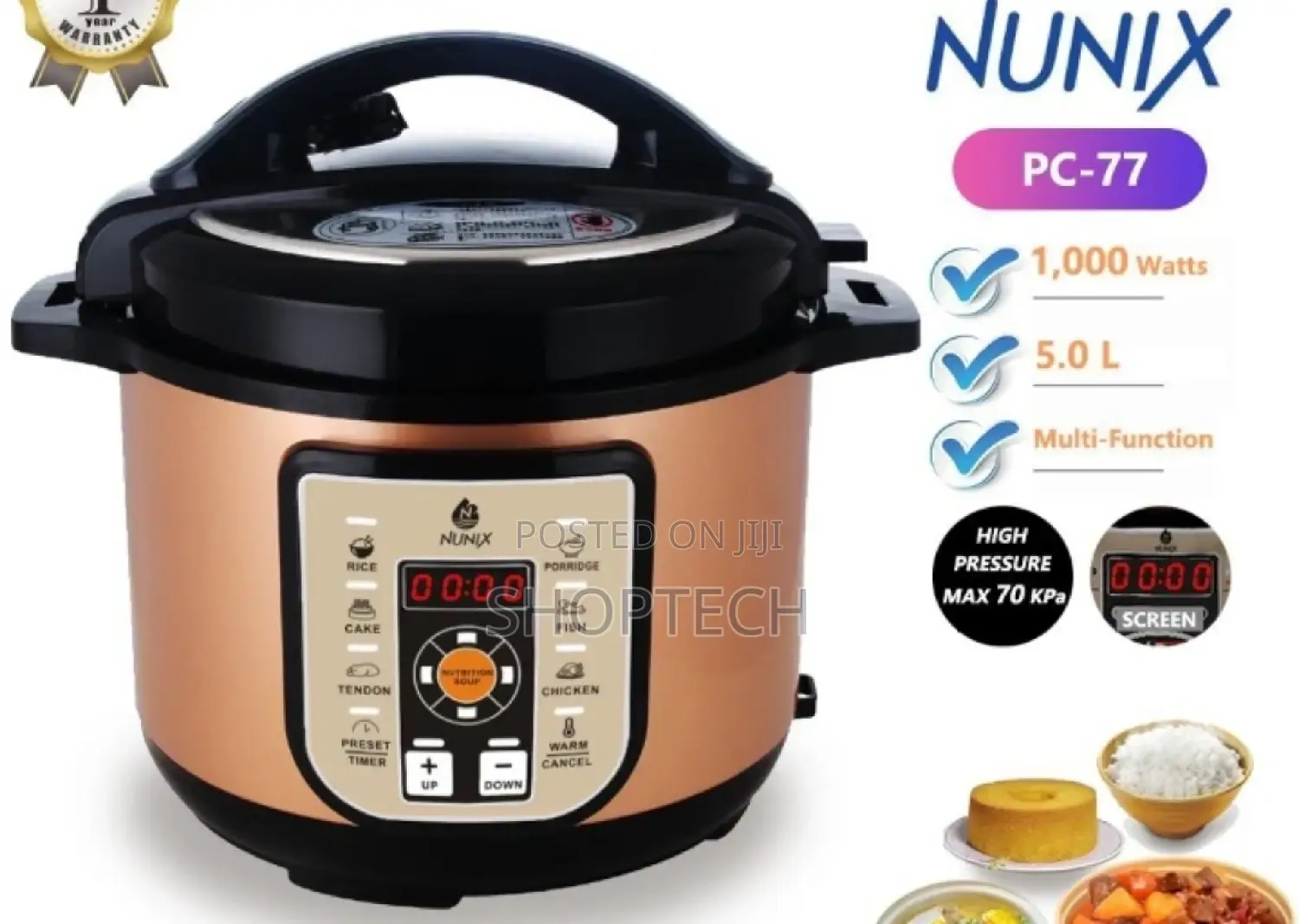 Nunix PC-77 Electric Pressure Cooker