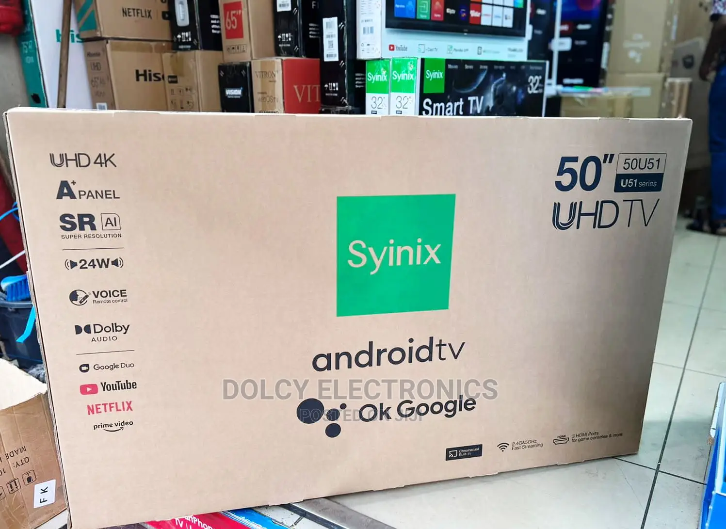 Syinix 50 Inch UHD Android Chromecast TV