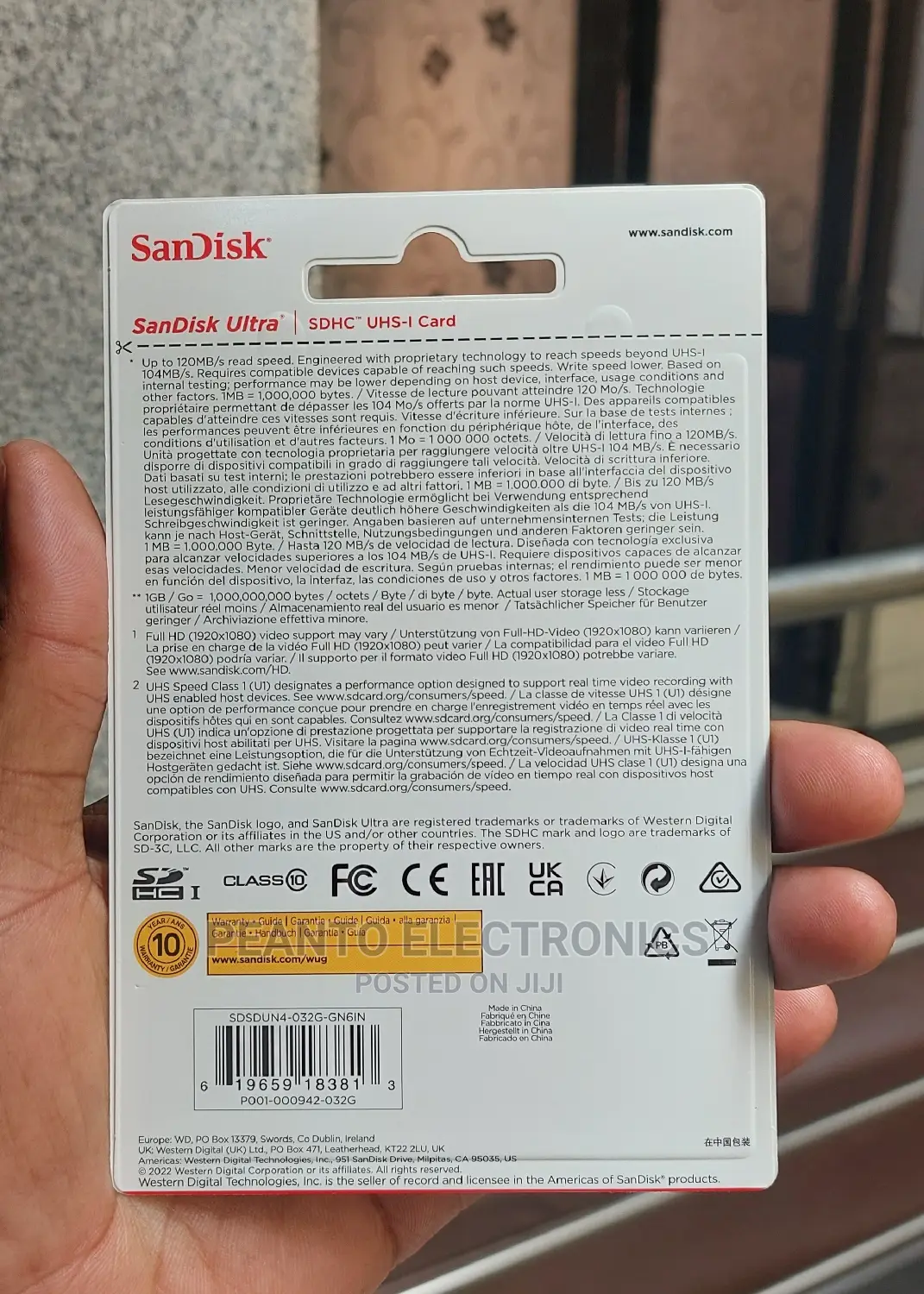 Sandisk Ultra SDXC 32gb 120mb/S Class 10 Uhs-I Card