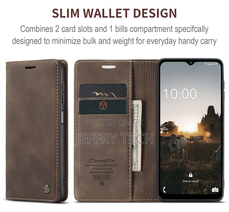 Samsung Galaxy M33 5G Retro Flip Leather Wallet Case Coffee