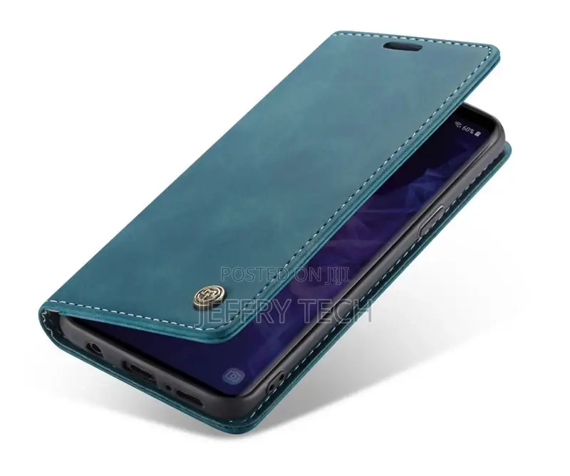 Samsung Galaxy S9 Anti-Fall Retro Leather Wallet Case Blue