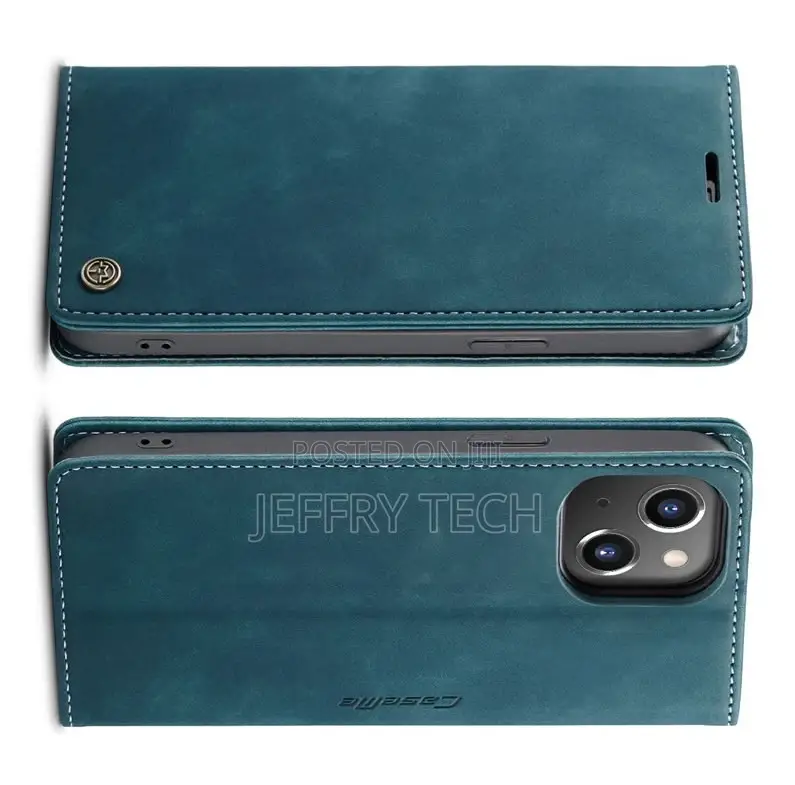 iPhone 14 Retro Flip Leather Wallet Case Blue