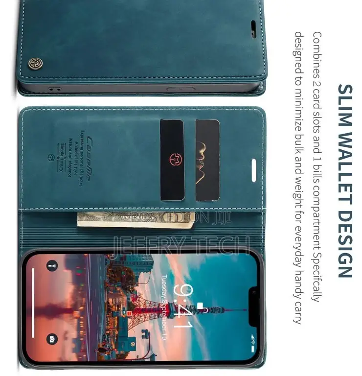 iPhone 14 Retro Flip Leather Wallet Case Blue