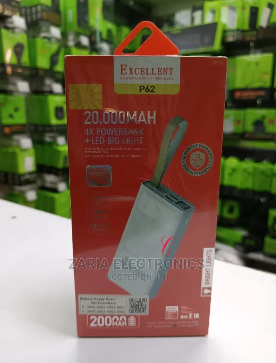20000mah Excellent Power Bank 25watts,With All Cables