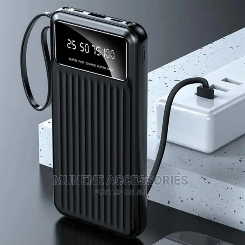 Full Capacity 20000mah Powerbank 4in1 Ios USB C Micro Cable