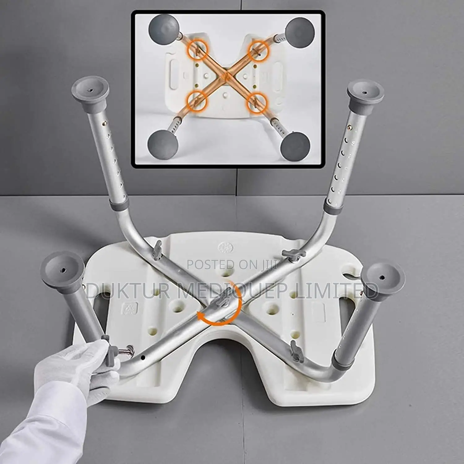 Shower Chair With Cutout for Extra Cleaning