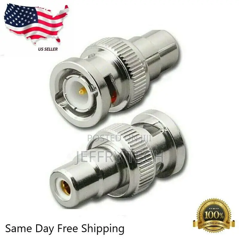 BNC Male to RCA Female Coax Coaxial Cable Cord Plug Adapter